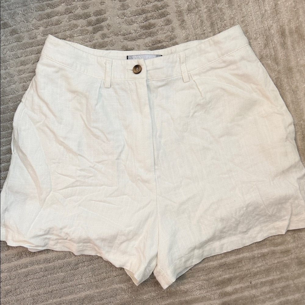 Elegant High Waist White Women's Shorts